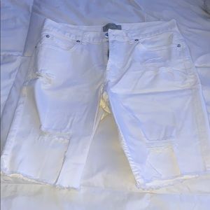 Mens PacSun white skinny jean shorts